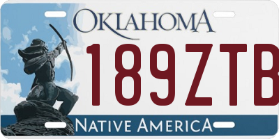 OK license plate 189ZTB