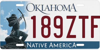 OK license plate 189ZTF