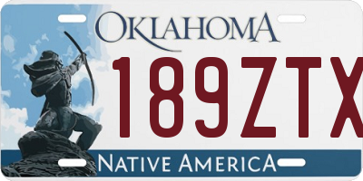 OK license plate 189ZTX