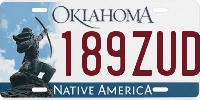 OK license plate 189ZUD