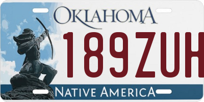 OK license plate 189ZUH