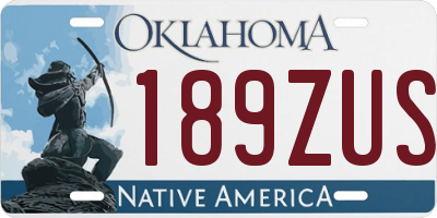 OK license plate 189ZUS