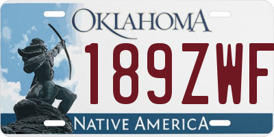 OK license plate 189ZWF
