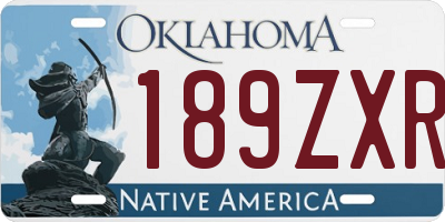 OK license plate 189ZXR