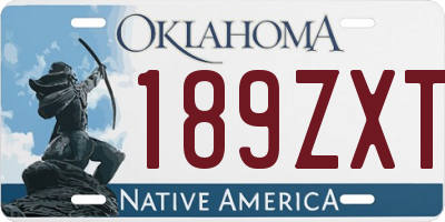 OK license plate 189ZXT