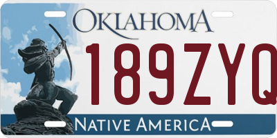 OK license plate 189ZYQ