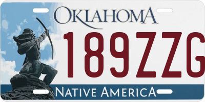 OK license plate 189ZZG