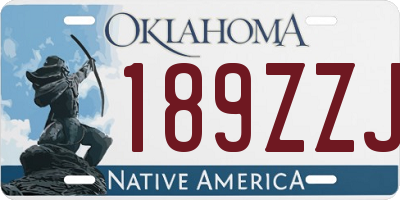 OK license plate 189ZZJ