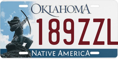 OK license plate 189ZZL