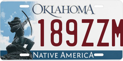 OK license plate 189ZZM