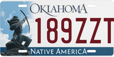 OK license plate 189ZZT