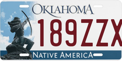 OK license plate 189ZZX