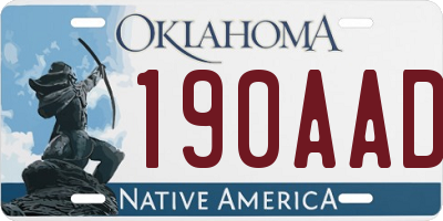 OK license plate 190AAD
