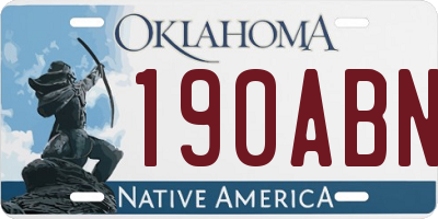 OK license plate 190ABN