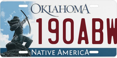 OK license plate 190ABW