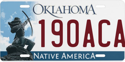 OK license plate 190ACA