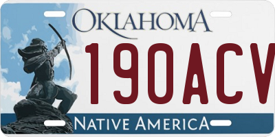 OK license plate 190ACV