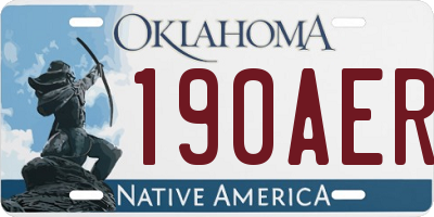 OK license plate 190AER