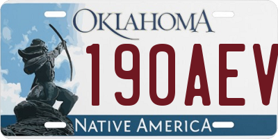 OK license plate 190AEV