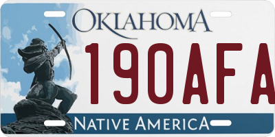 OK license plate 190AFA