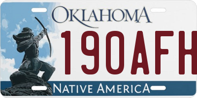 OK license plate 190AFH