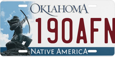 OK license plate 190AFN