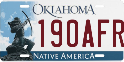 OK license plate 190AFR