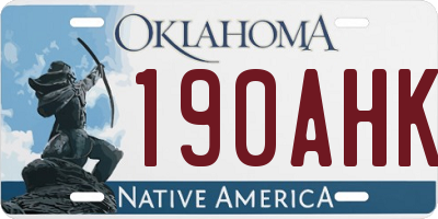 OK license plate 190AHK