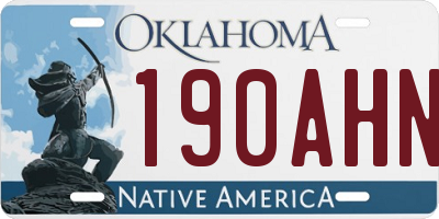 OK license plate 190AHN