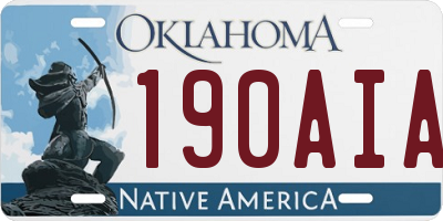 OK license plate 190AIA
