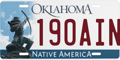 OK license plate 190AIN