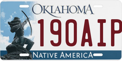 OK license plate 190AIP