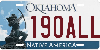 OK license plate 190ALL