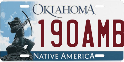 OK license plate 190AMB