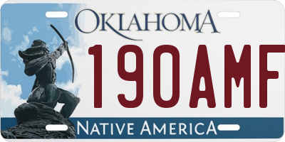 OK license plate 190AMF