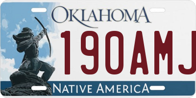OK license plate 190AMJ