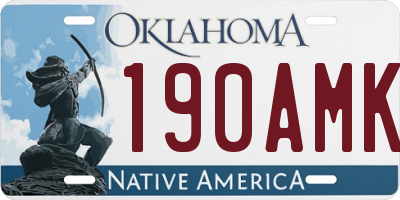 OK license plate 190AMK