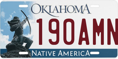 OK license plate 190AMN