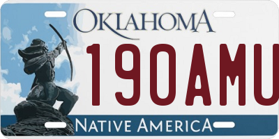 OK license plate 190AMU