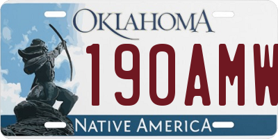 OK license plate 190AMW