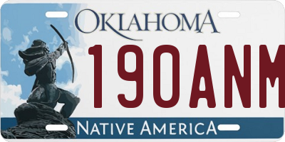 OK license plate 190ANM