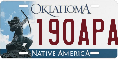OK license plate 190APA