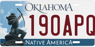 OK license plate 190APQ