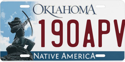 OK license plate 190APV