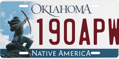 OK license plate 190APW