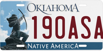 OK license plate 190ASA