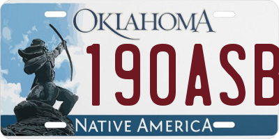 OK license plate 190ASB