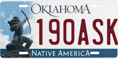 OK license plate 190ASK