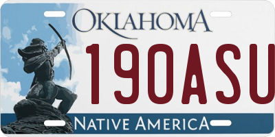 OK license plate 190ASU