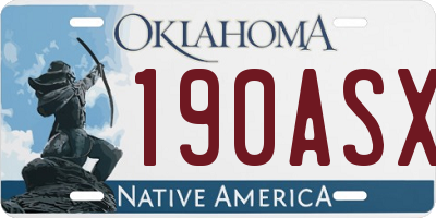 OK license plate 190ASX